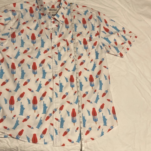 RSVLTS shirt XXL button up 4th of July bomb pop Statue of Liberty shirt KUNUFLEX - Picture 6 of 8